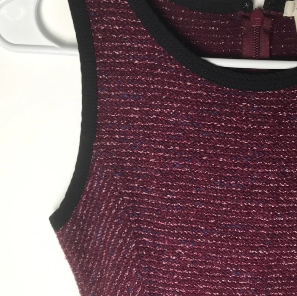 J Crew Burgundy Maroon sleeveless tweed dress Fit and Flair Women's size 6
